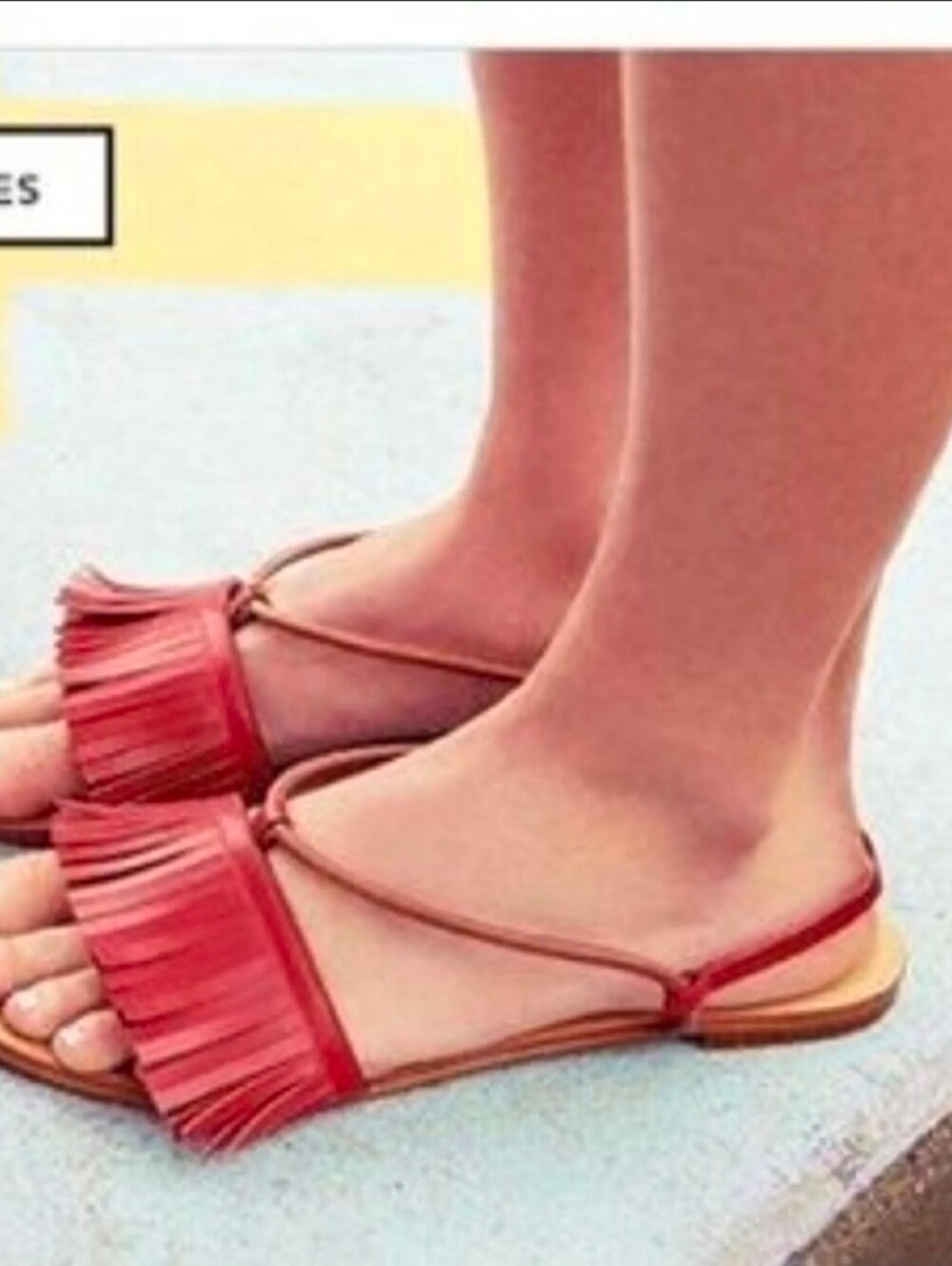 Kate Spade Saturday Red Fringe Slide Sandals Size 5